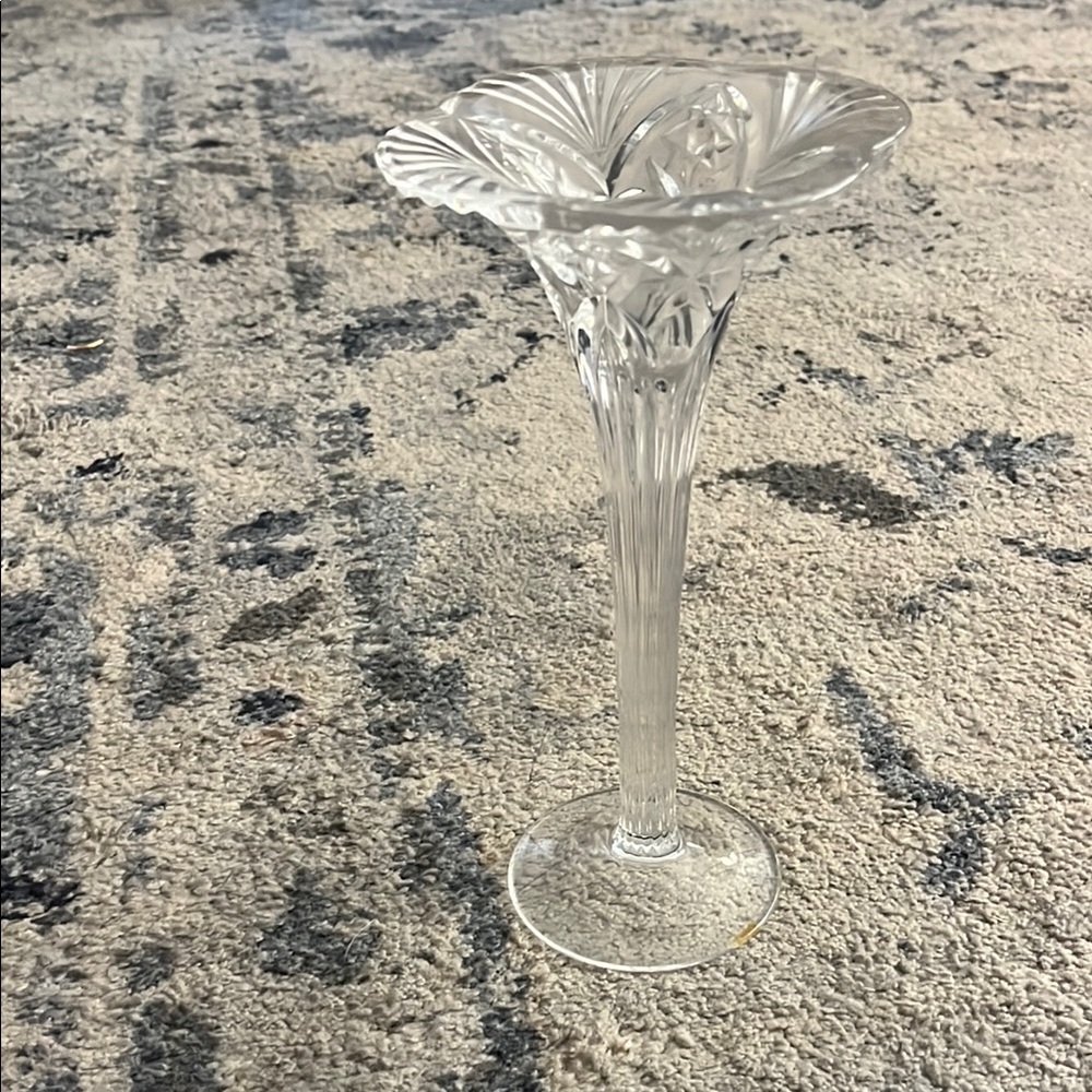 Set Of 2 Elegant Clear Crystal Candle Holders